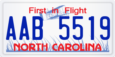 NC license plate AAB5519