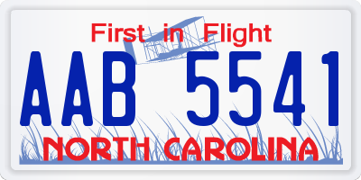 NC license plate AAB5541