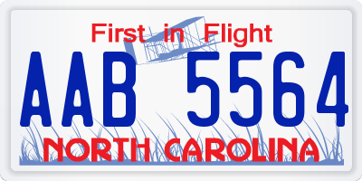 NC license plate AAB5564