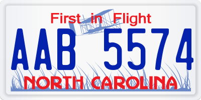NC license plate AAB5574