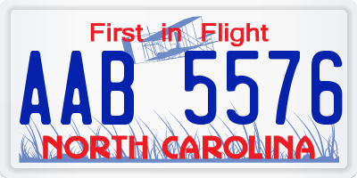 NC license plate AAB5576