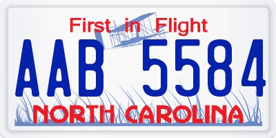 NC license plate AAB5584