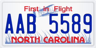 NC license plate AAB5589