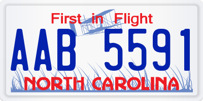 NC license plate AAB5591