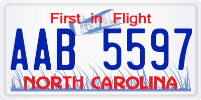 NC license plate AAB5597
