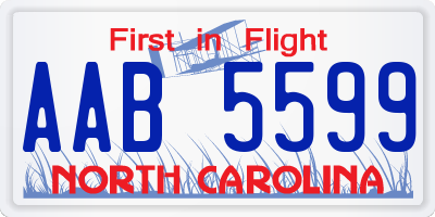 NC license plate AAB5599