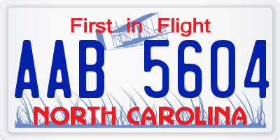 NC license plate AAB5604