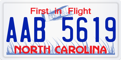 NC license plate AAB5619