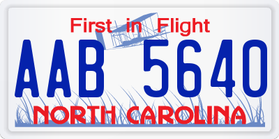 NC license plate AAB5640