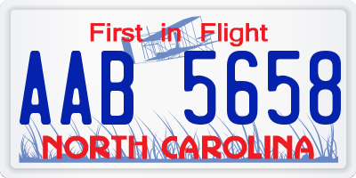 NC license plate AAB5658