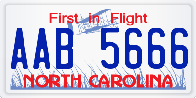 NC license plate AAB5666