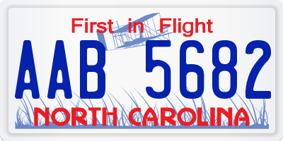 NC license plate AAB5682