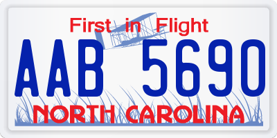 NC license plate AAB5690
