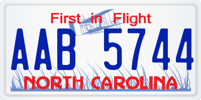 NC license plate AAB5744