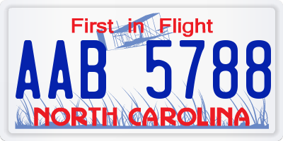 NC license plate AAB5788