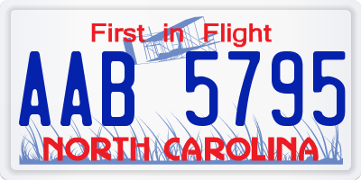NC license plate AAB5795
