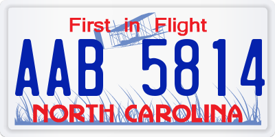 NC license plate AAB5814