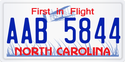 NC license plate AAB5844