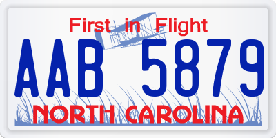 NC license plate AAB5879