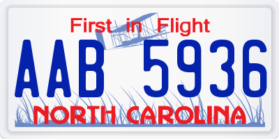 NC license plate AAB5936