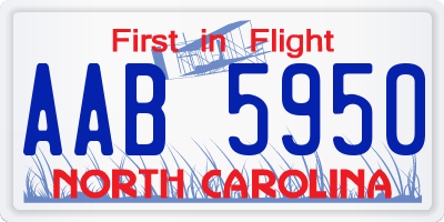 NC license plate AAB5950