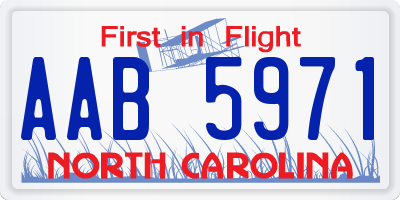 NC license plate AAB5971