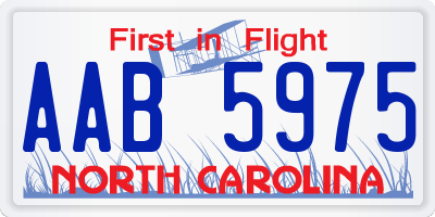 NC license plate AAB5975