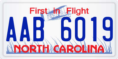 NC license plate AAB6019