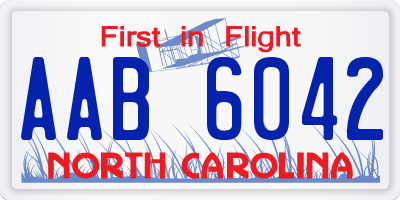 NC license plate AAB6042