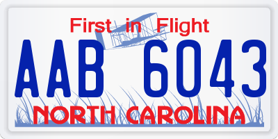 NC license plate AAB6043