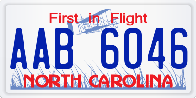 NC license plate AAB6046