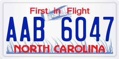 NC license plate AAB6047