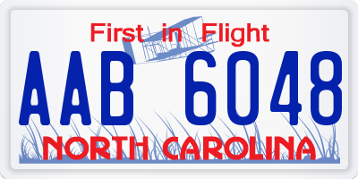 NC license plate AAB6048