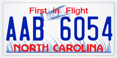 NC license plate AAB6054