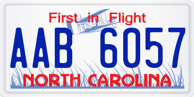 NC license plate AAB6057