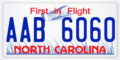 NC license plate AAB6060