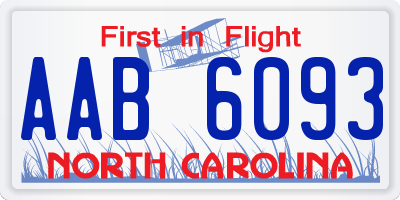 NC license plate AAB6093