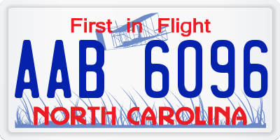 NC license plate AAB6096