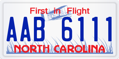 NC license plate AAB6111