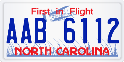 NC license plate AAB6112