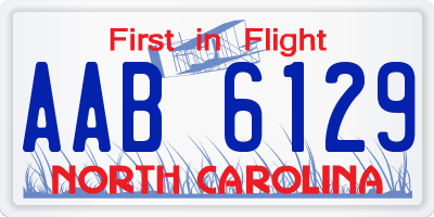 NC license plate AAB6129