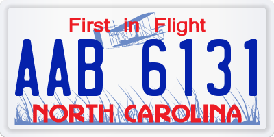 NC license plate AAB6131