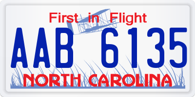 NC license plate AAB6135