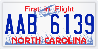 NC license plate AAB6139
