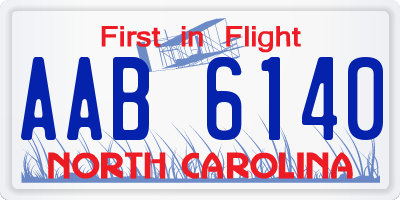NC license plate AAB6140