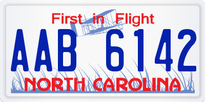 NC license plate AAB6142