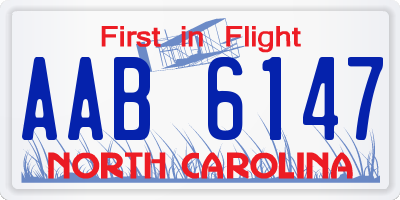 NC license plate AAB6147