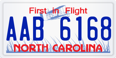 NC license plate AAB6168