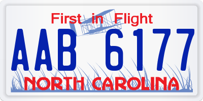 NC license plate AAB6177