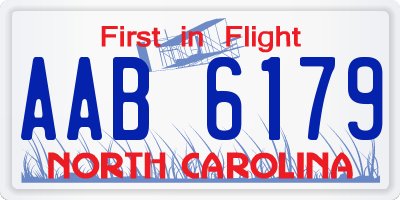 NC license plate AAB6179